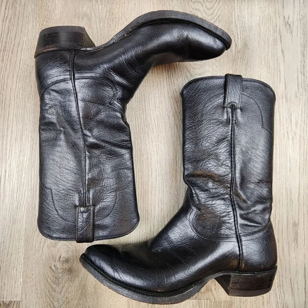 Justin Cowboy Western Leather Boots size 8.5